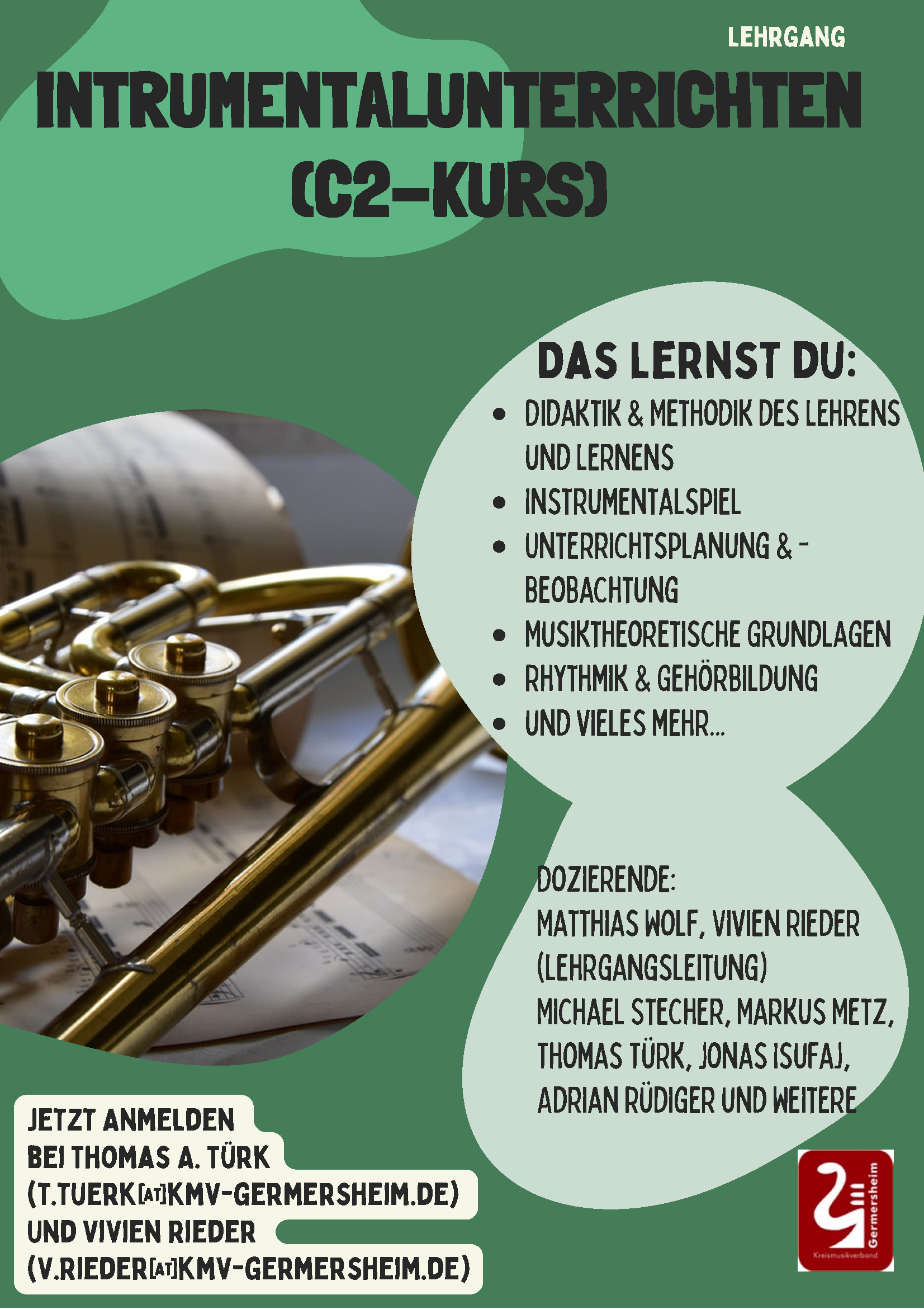 Weiterbildung zur Instrumentallehrkraft - Qualifikationsstufe C2 2024